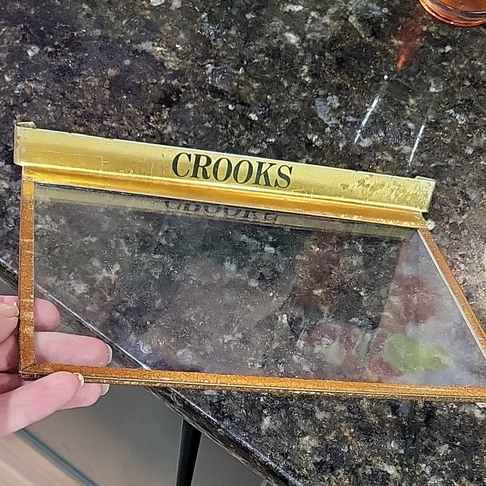 Antique Cigar Box Glass Cover Display Lid TOBACCO SMOKING COLLECTIBLE CROOKS